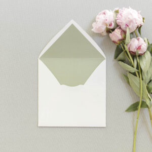 Sobre cuadrado Crema con forro Verdigris